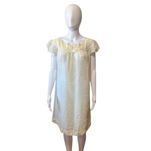 Vintage Barbizon Cream Yellow Lace Trim Babydoll Nightgown Romantic Cottagecore
